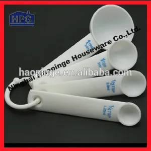 4 pcs white plastic measuring spoon sets