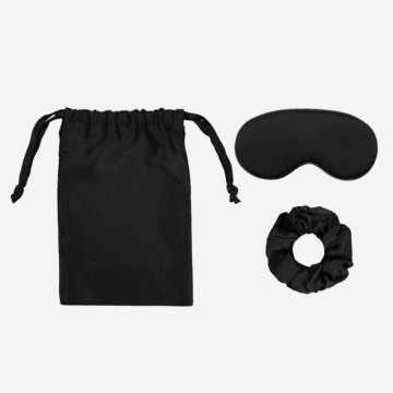 3pcs Silk Travel Set Storage Bag Scrunchy Eyemask