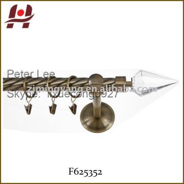 F625352 metal iron aluminium stainless steel brass telescopic aluminum adjustable crystal curtain end