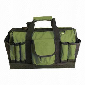 Garden Tool Bag with Main Compartment and 12 Exterior Pouches, Made of 600D/PVC Materials