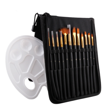 Wooden Handle Nylon Hair Oil Watercolor Paint Brush Set