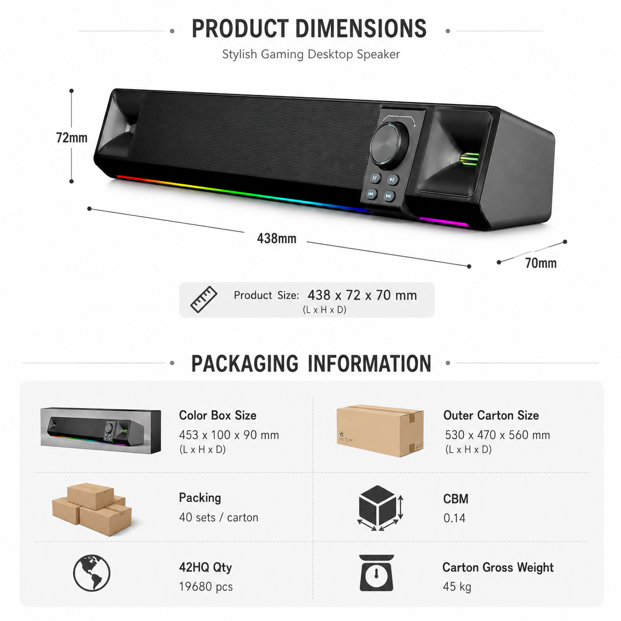 Gaming Desktop Speaker