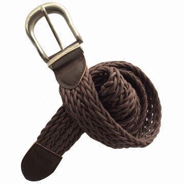 4cm Width Wax Cord Braided Belt with Silver Buckles and Keepers