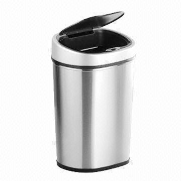 Automatic intelligent stainless steel sensor dustbin, uses 3 x D Batteries, touchless lid