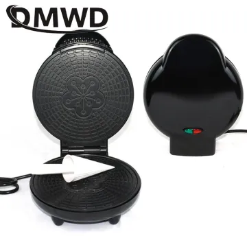 DMWD Electric Egg Roll Maker DIY Ice Cream Cone Machine Crispy Omelet Mold Crepe Baking Pan Waffle Pancake Pie Frying Grill Iron