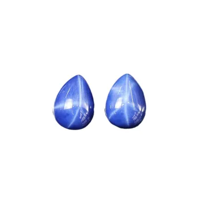 Starlight Sapphire Water Drop Ring Face Starlight Gemstone