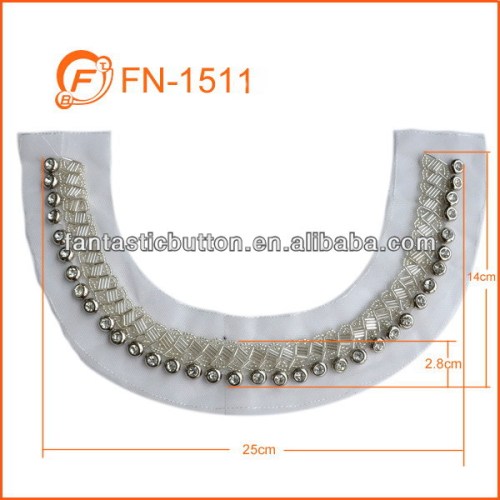 white mesh shiny garment beads trim