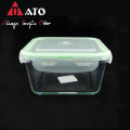 Portable Square Crisper Storage Container Glass Lunch Box