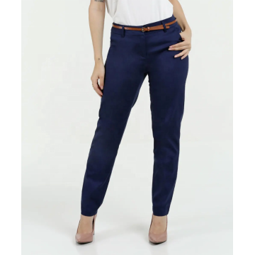 Hot selling ladies slim blue navy color trousers