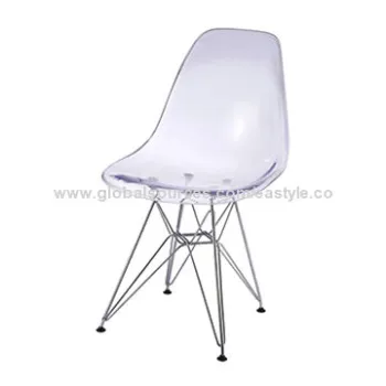 Dining Chair, Polycarbonate Shell, Chromed Steel Legs