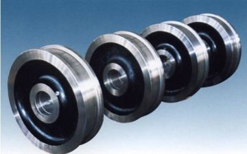  High Hardness Carbon Steel Crane Wheels , Resist Shock Load
