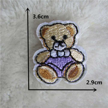 Dessin animé mignon petit ours patchs de broderie chenille