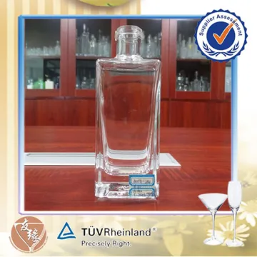 Flint Glass 250ML Mini Square Glass Spirit Liquor Bottle 250ML Clear Glass Wine Bottle