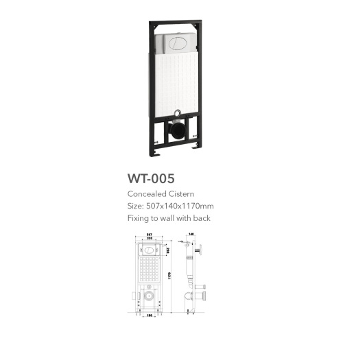 New arrival concealed water tank wall hung toilet