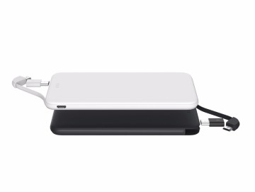 AWC602 4000mah New Design high quality built in cable portable slim power bank 5000mah