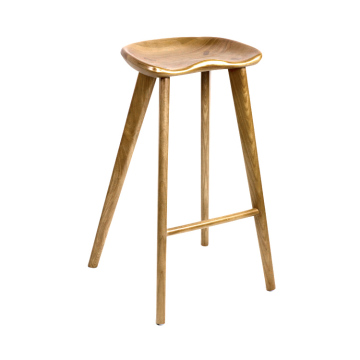 Nature Color Dining Kitchen Modern Counter Bar Stools for Restaurant Solid Wood High Bar Stools