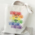 Love is Love Print Rainbow Canvas Tote Bag