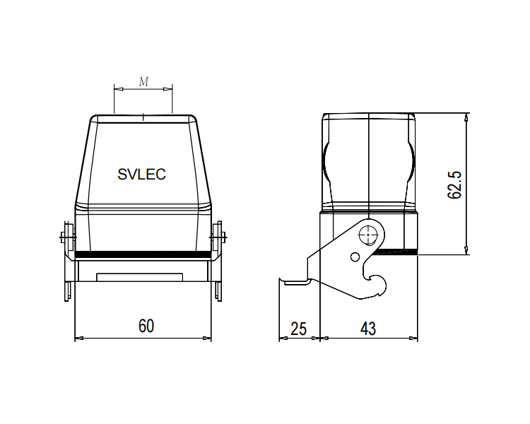 Metal Plastic Hoods for heavy duty Connector