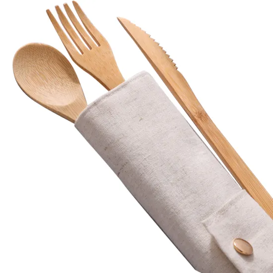 Wholesale Eco-Friendly Bamboo Tableware: Knife, Fork, Spoon, Straw, Chopsticks, Cake Dessert Sets