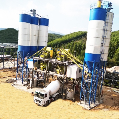 brand HZS90 stationary concrete batching plant