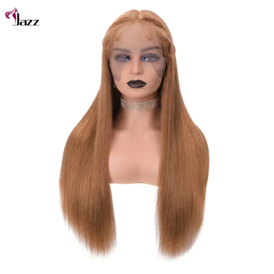 High density 13*5*1 lace frontal for black women natural virgin human hair 27# color double drawn bone straight baby hair wigs