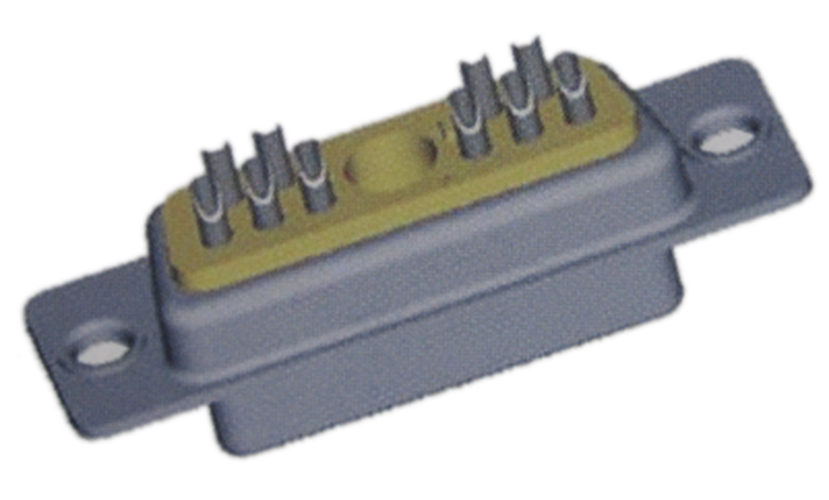 11W1 Female Coaxial D-Sub Connectors Vertical Solder