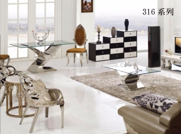modern living room furniture glass coffee table and dinning table