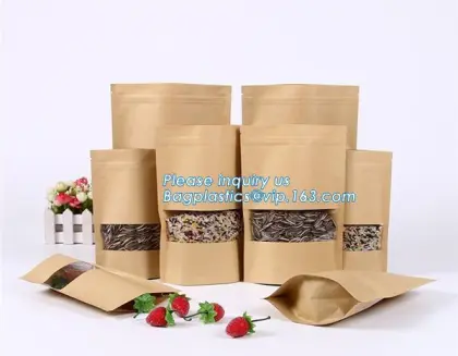 Paper Bag Wholesale Kraft Paper Gift Bag Side Gusset Kraft Paper Bag, flat bottom Kraft Paper snacks