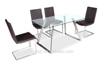 Stainless steel tempered glass Dining Table XS-1242