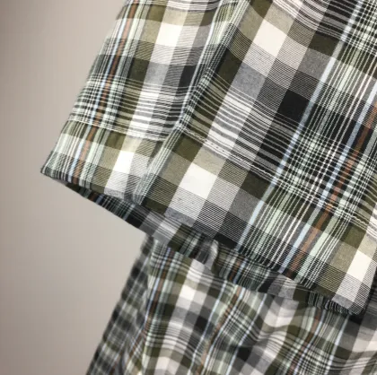 OEM plaid men Office leisure green shirt