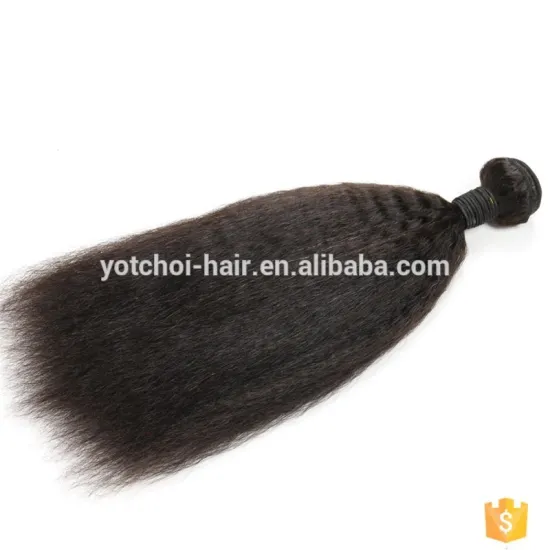 Indian Remy Hair Yaki Wavy Weave Temple Tangle Free Virgin Hair
