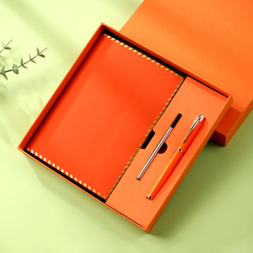 Luxury PU Leather Custom Logo Notebook and Pen Gift Set - Premium A5 Notebook for Students