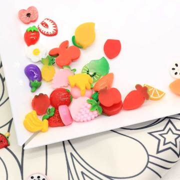 Serie di frutta mista perline di melma Forniture per ciondoli di melma di frutta per collage fai da te
