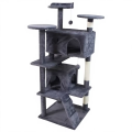 Eco-Friendly Cat Lounge Tree Tower Wooden Indoor Scratcher Multi Level Climbing Condo Comfortable Hammock Rest Christmas