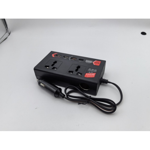 Bulk Car Power Inverter 12V/24V to 220V AC 240W with Multi-Ports & Smart Display