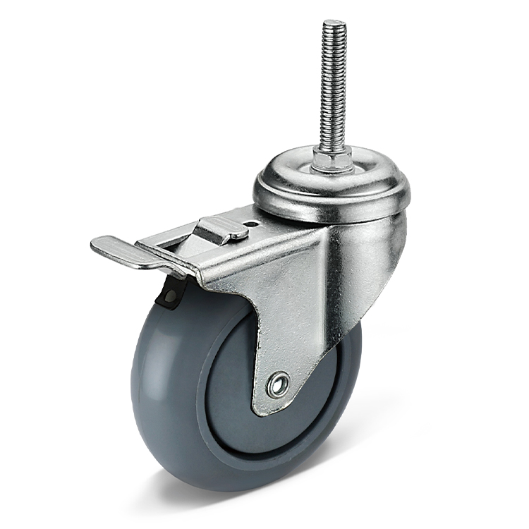 STEM PU Caster Handle Wheels مع الفرامل