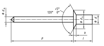 Stainless steel countersunk closed end blind rivet