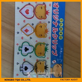 Funny Poker Shaped Paper Clip New Design /Flat Metal Paper Clip
