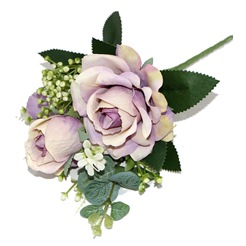 Linwoo DYGH-036 28cm Purple Peony Artificial Flower Bunch