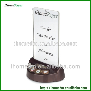 System in different language table stand menu holder