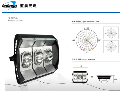 180W LED Tunnel Light with Excellent Heat Dissipation and Waterproof