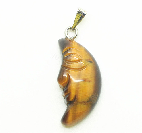 Pendentif oeil de lune jaune Tiger