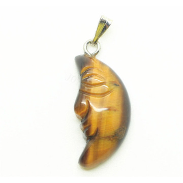 Moon Shape Yellow Tiger eye pendant