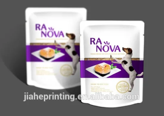 custom plastic pet food stand up packaging bag with pounching