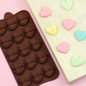 Fai da te 15 cavità diamante cuore amore forma budino caramella da forno silicone cioccolato stampo