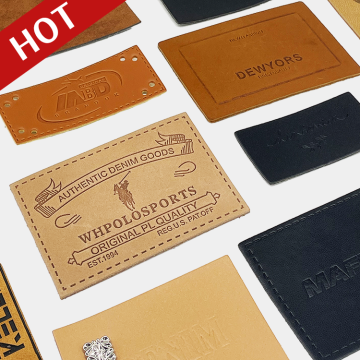Custom High-Quality Leather Embossed Patch Logo Labels for Bags and Jeans