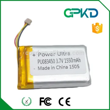 083450 3.7V 1550mAh lithium polymer battery,rechargeable lipo battery