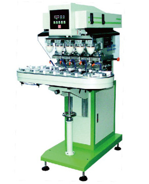 Pneumatic 5-Color Pad Printer with Conveyor (SP-200/5A, ink tray)