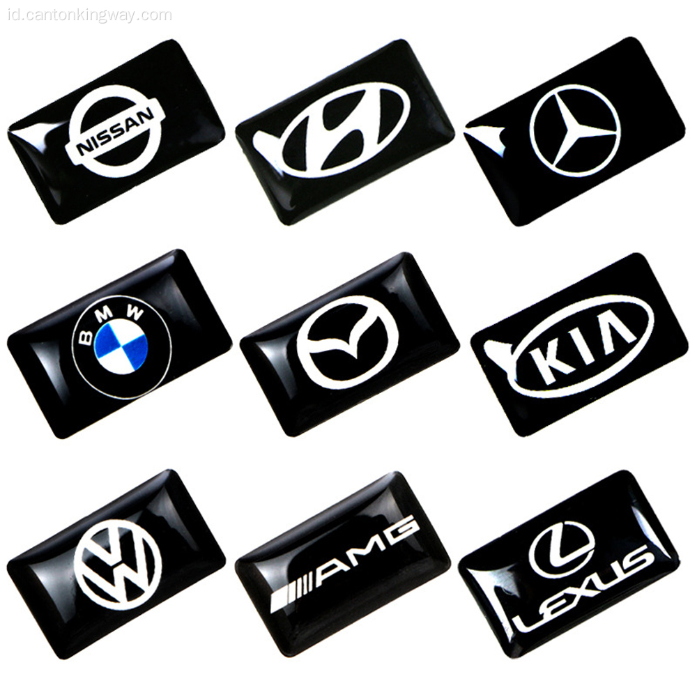 Logo Mobil Kustom Stiker Epoksi Stiker Dome Resin Stiker