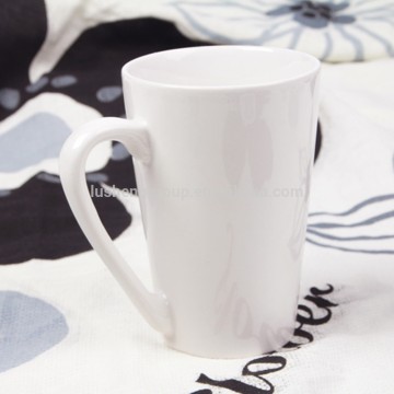 custom V-shape glazed ceramic promotion gift coffee mug for sublimation